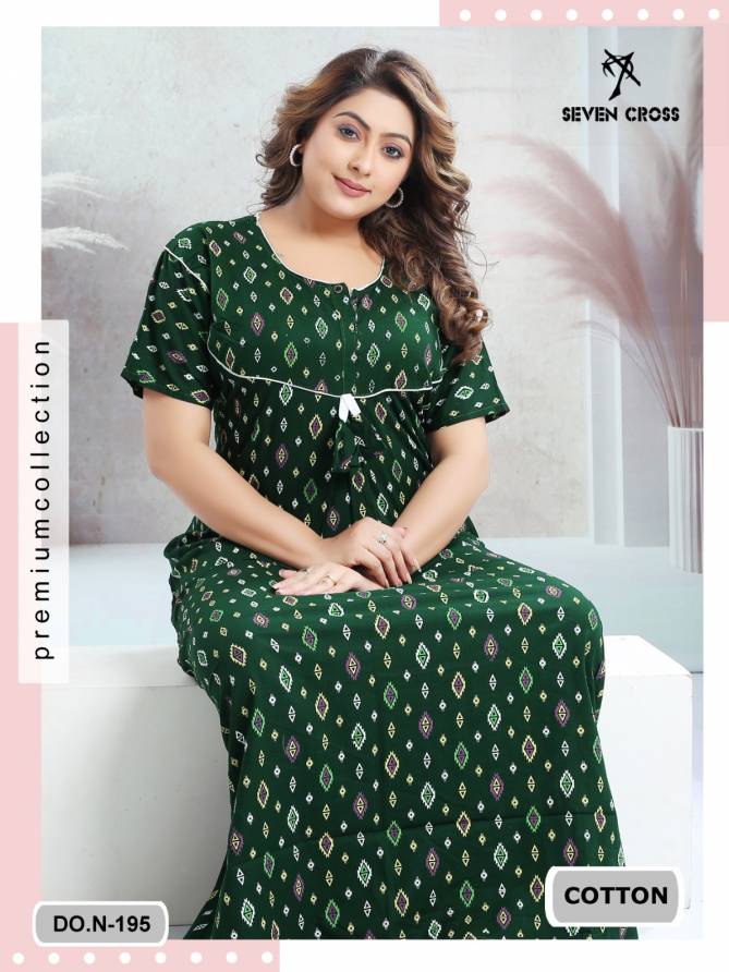 Night Wear Seven Cross Cotton 104 Nighty Gown Wholesale Price In Surat
